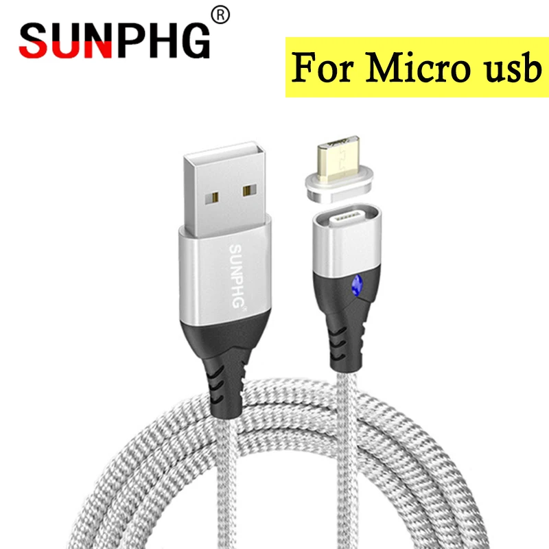 SUNPHG 1 м магнитное зарядное устройство Micro usb для samsung A7 A6 супер быстрый кабель синхронизации данных и зарядки Galaxy S7 usb кабели для мобильных телефонов