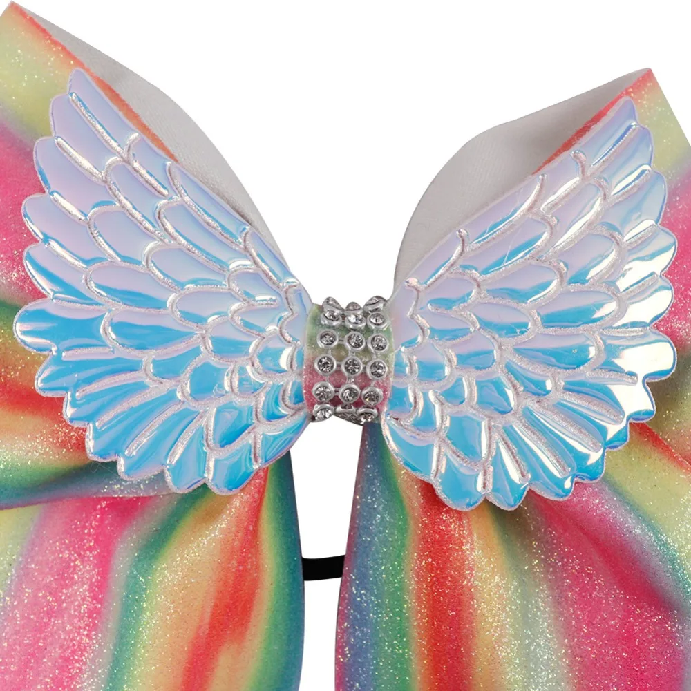 7 ''Блестящий бант для волос с радужными крыльями разразы УЗЕЛКОВЫЙ