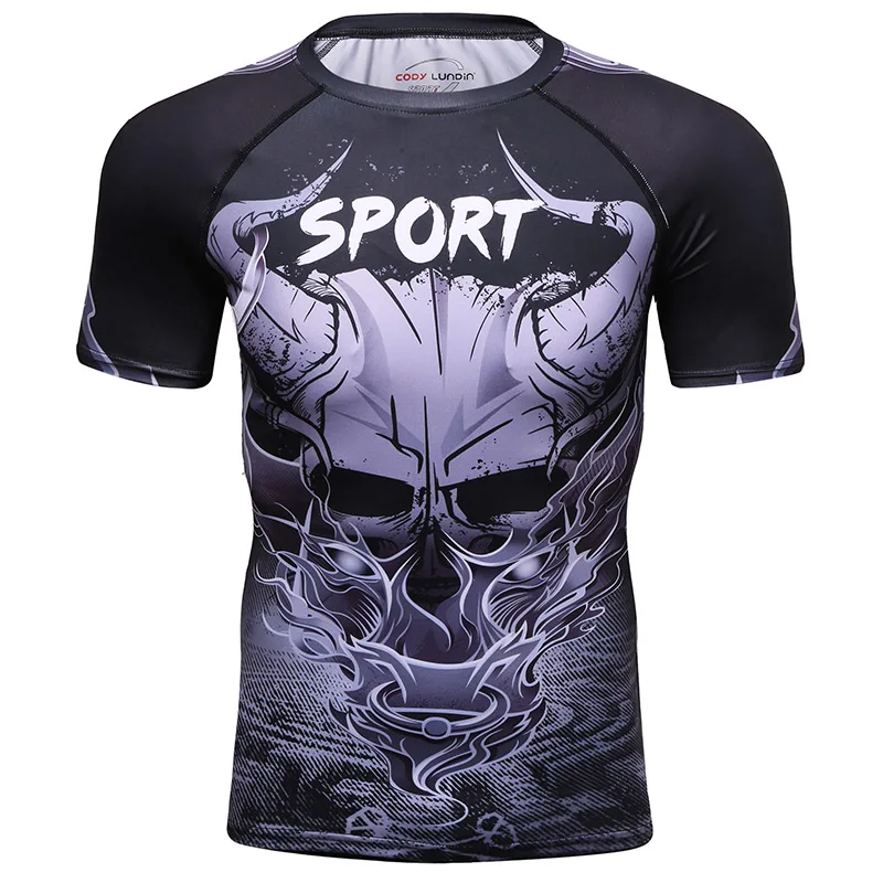Новинка BJJ Рашгард Футболка мужская компрессионная футболка ММА фитнес мускул UFC Fight TOP Muay тайские футболки джиу джитсу облегающая одежда - Цвет: Photo Color