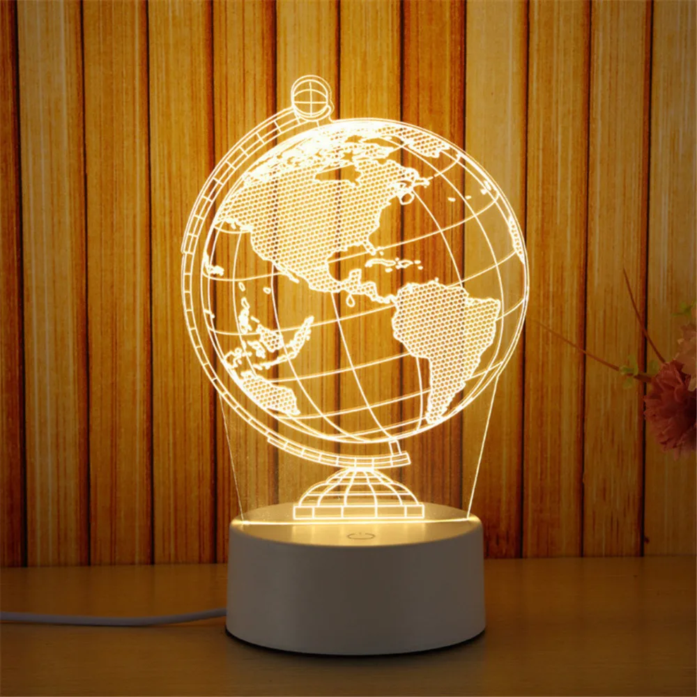 Новинка 3D Медузы Парижская башня светодиодная USB Сенсорная настольная лампа