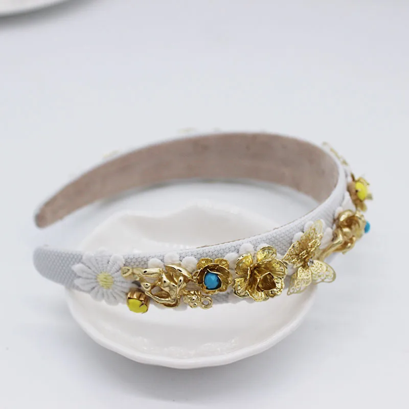 Роскошная винтажная повязка в стиле барокко с золотым ангелом Очаровательная