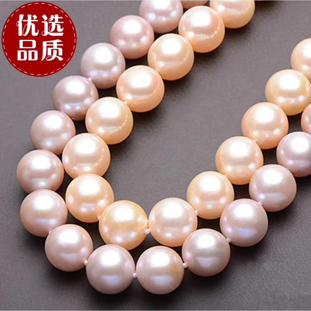 Ожерелье из натурального жемчуга колье пресноводного фиолетового и розового