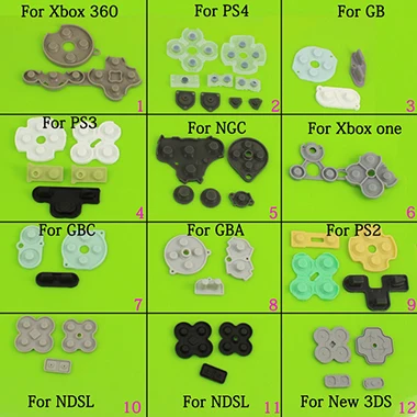 YuXi 10 шт. JDM 001 030 040 JDS 055 для Playstation 4 проводящая пленка клавиатура для PS3 PS4 Pro тонкий контроллер DualShock PCB схема