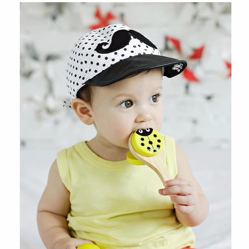 Модные хлопковые шапочки для детей в горошек мягкая Кепка маленьких мальчиков