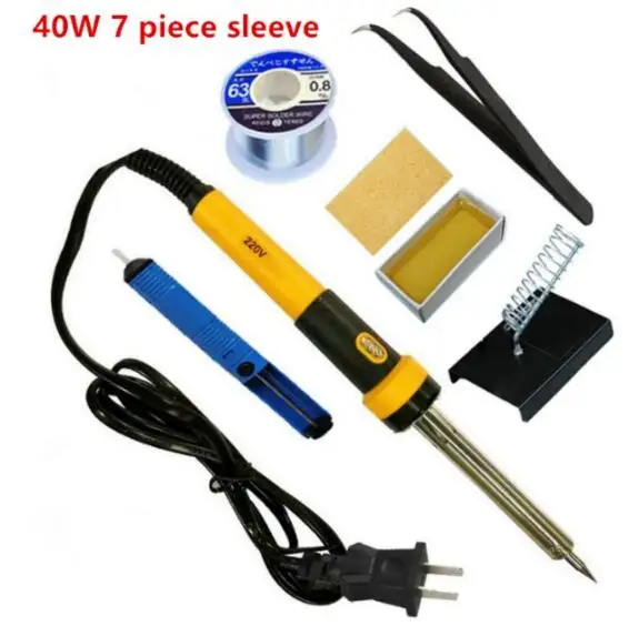 40W 7 Piece Set Горячая Распродажа, набор из 7 предметов, паяльник, инструмент для ремонта бытовой техники, 220 В, 30 Вт, 40 Вт, 60 Вт, сварка при постоянной температуре - Цвет: 40W 7 Piece Set