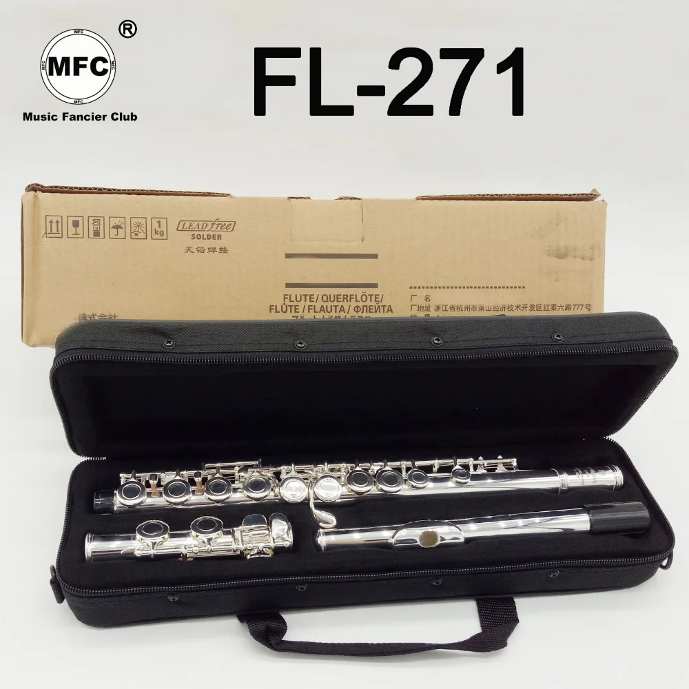 

Music Fancier Club Intermediate Standards Flute FL-271 Student Flutes Silver Plated 16 17 Holes Closed Open Hole With Case