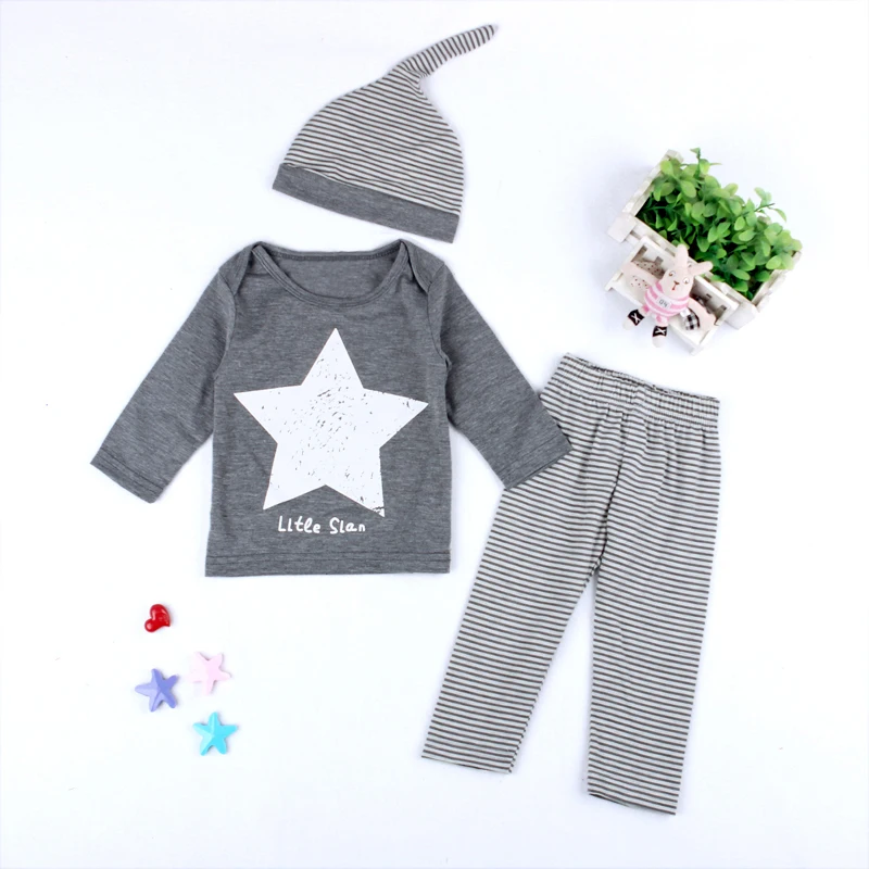 2016 новые хлопковые детские повседневные комплекты одежды со звездами для