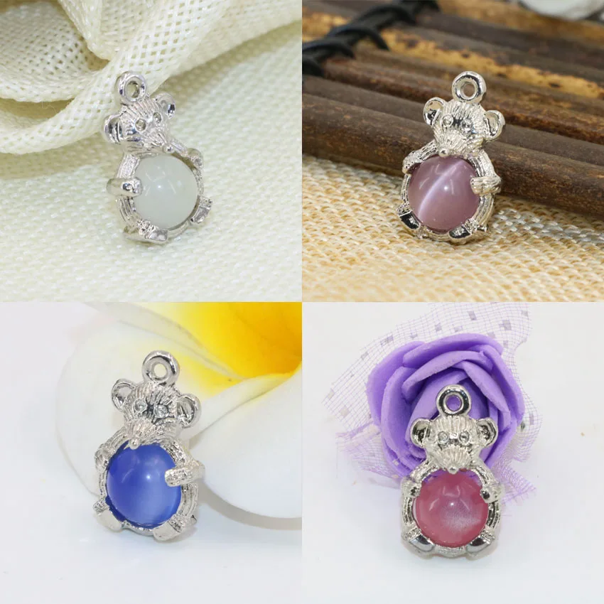 Модные 4 вида цветов в форме милой мыши Серебряный цвет спейсеры аксессуары