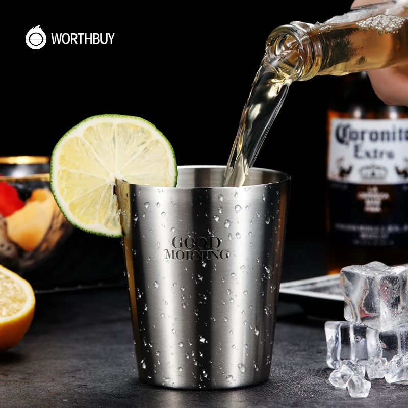 WORTHBUY кофейная кружка с узором 304 для пива из нержавеющей стали кухонная посуда