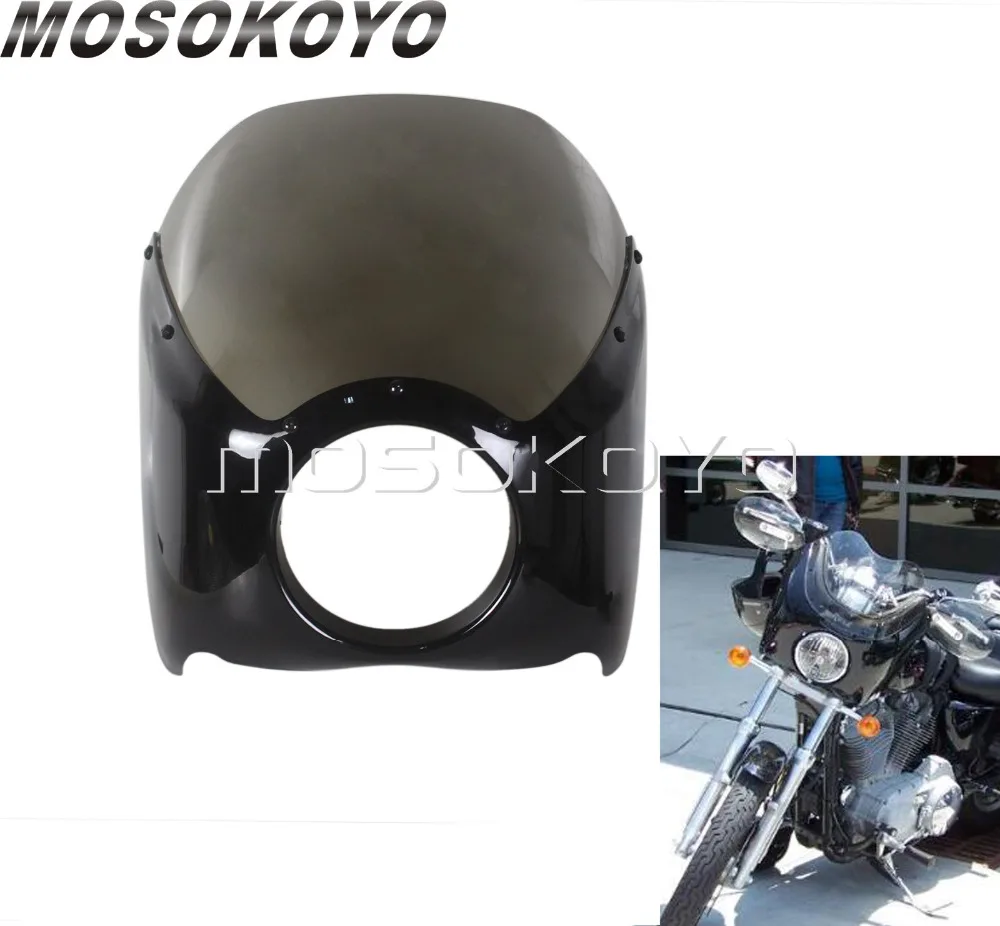 Мотоцикл 5,7" вырезанная фара обтекатель для Harley Sportster 883 Touring Dyna LowRider Street Fat Bob FXD заказное ветровое стекло