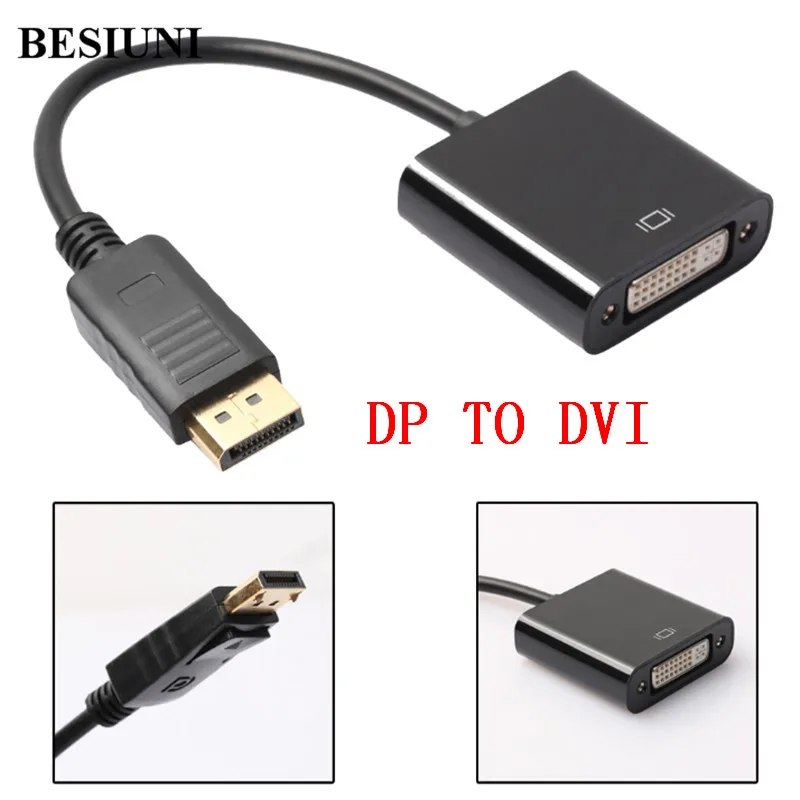DP to dvi BESIUNI 3 в 1 Дисплей Порт DP к HDMI DVI VGA Кабель-адаптер 1080P Дисплей порт конвертер Разъем для ПК проектор ноутбук HDTV - Цвет: DP to dvi