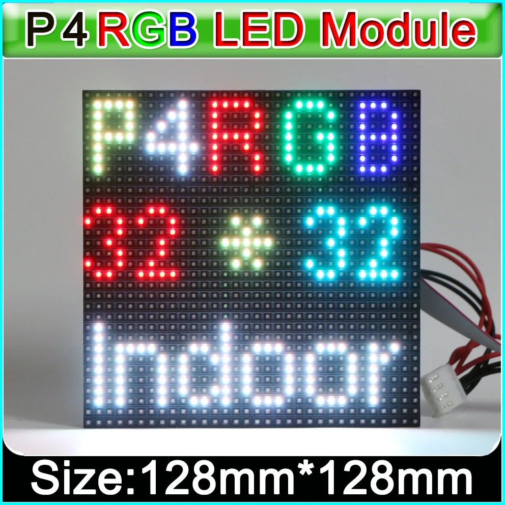 Внутренний полноцветный P4 светодиодный модуль SMD RGB HD дисплей 128 мм * 1/16