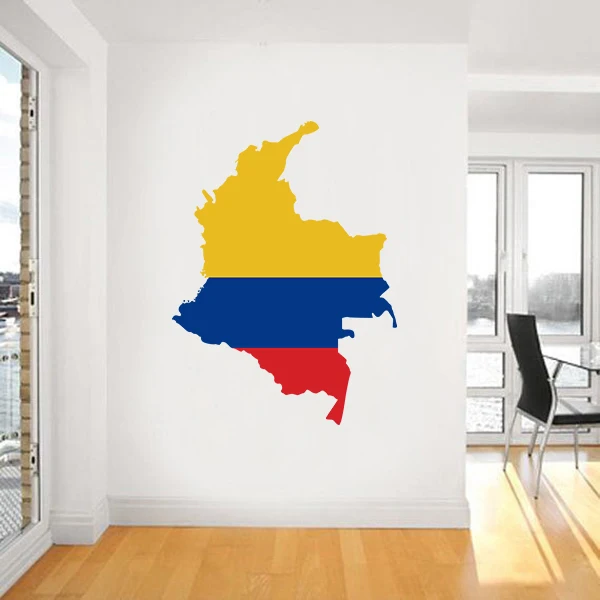 Виниловая наклейка с изображением флага из Колумбии на заказ украшение для дома