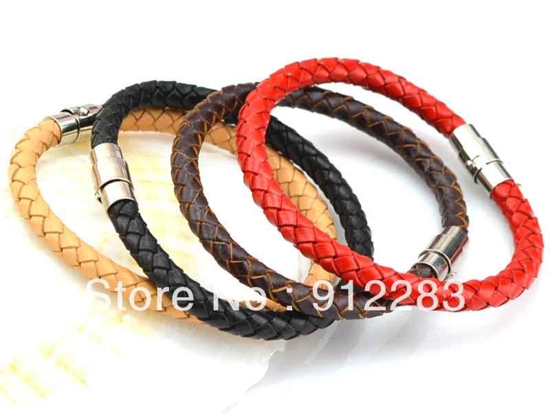 Бесплатная Доставка 40 шт. Смешивать-цвета 6 мм Плетеный Натуральная Кожа