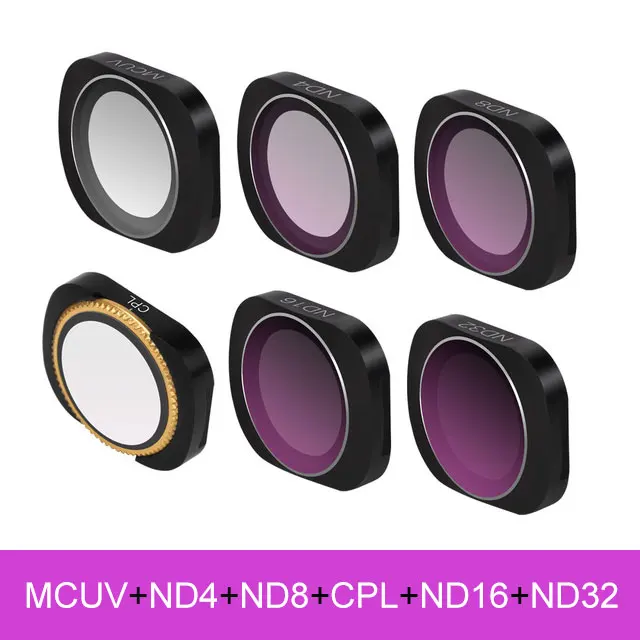RED MCUV CPL NDPL ND64-PL ND32-PL ND4 ND8 фильтр для объектива камеры комплект для DJI OSMO Карманный карданный держатель аксессуары DJI OSMO карманный фильтр - Цвет: RED