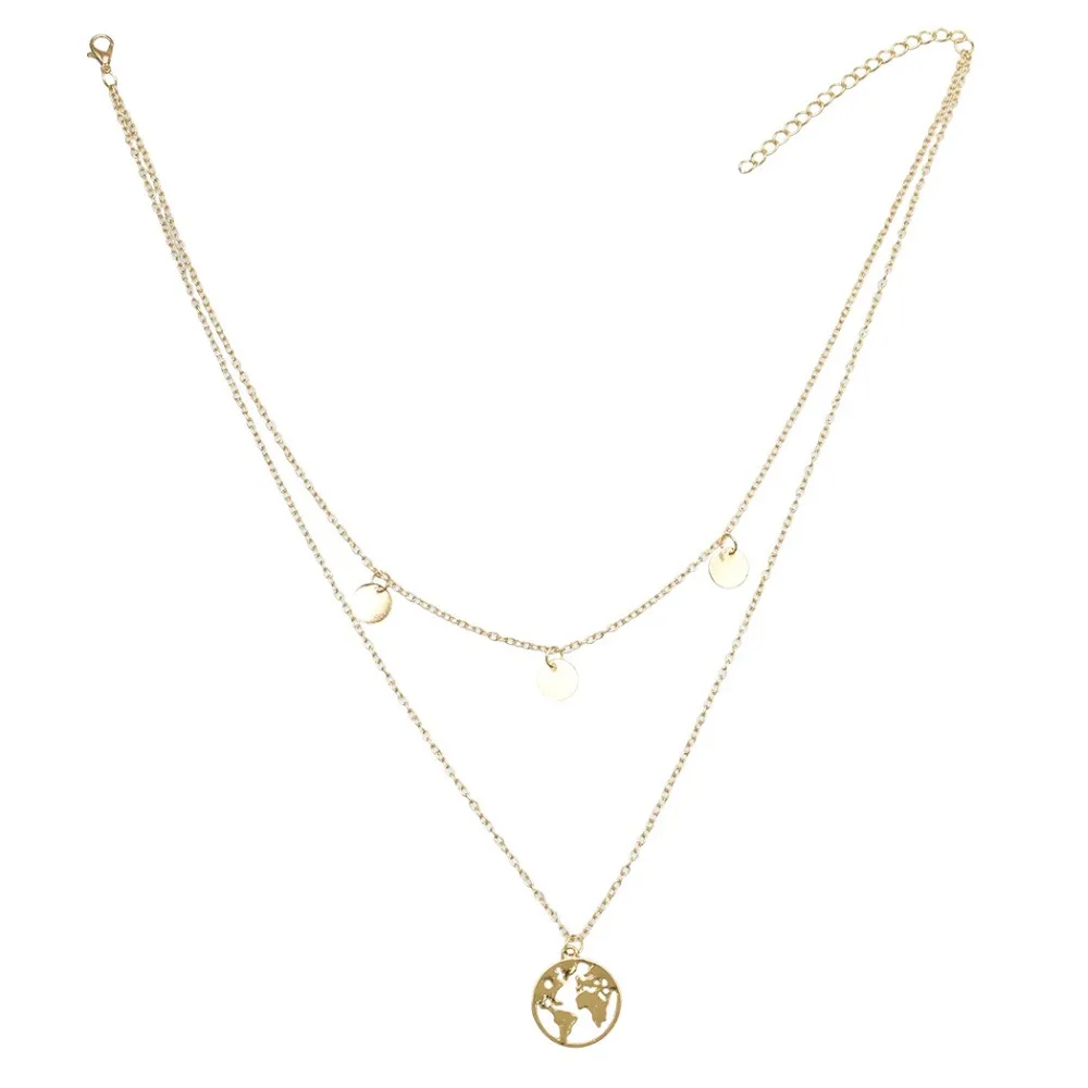 Multilayers Bijoux Femme Collier Gold Sequins Statement Bib Chokers Necklaces Women Choker Clavicle Necklace Boho Jewelry Kolye | Украшения