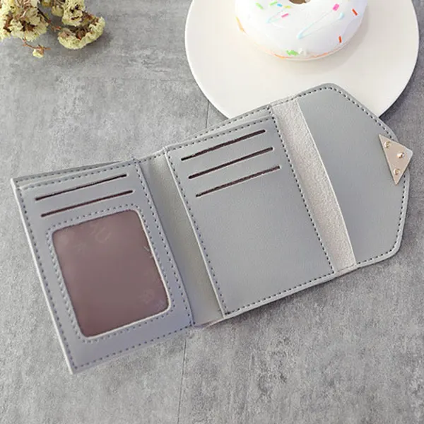 Простой Модный женский кошелек для мелочи кожаный однотонный винтажный короткий