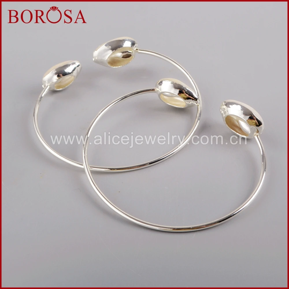 Оптовая продажа BOROSA 5/10 шт. серебряный цвет двойная раковина натуральная морская