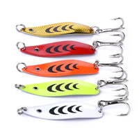 5pcslot metal spoon spinner fishing lure wobblers for trolling bass fishing trout spoon bait hard lures treble hook