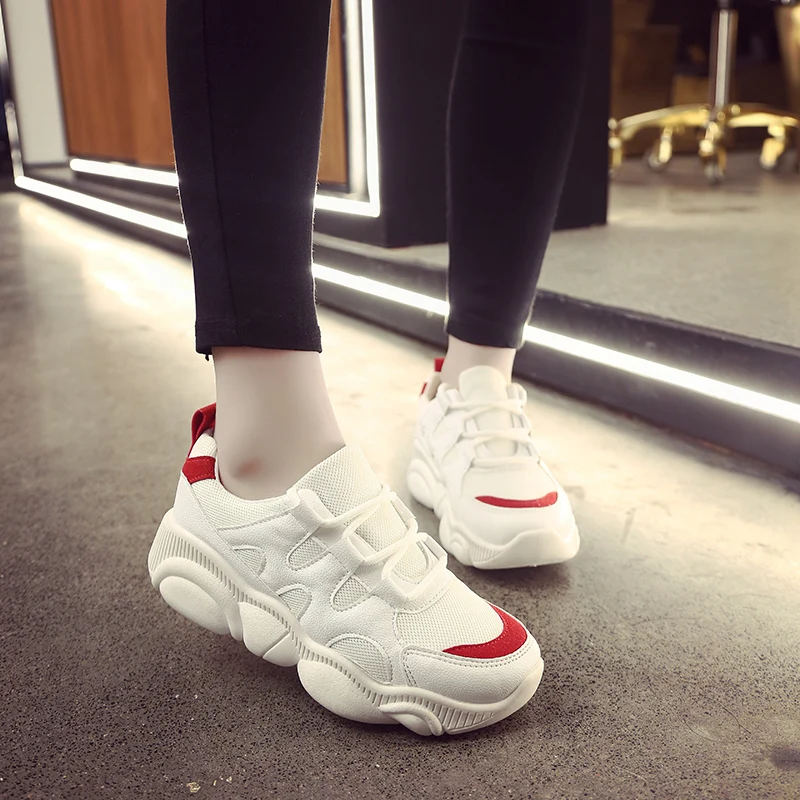 Women Sneakers 2018 New Couple Shoes Breathable Lightweight Female White Casual Tenis Feminino E457 | Обувь