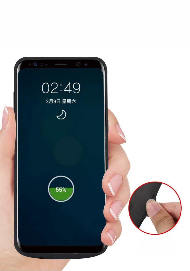 Тонкий ударопрочный чехол с аккумулятором 6500 мАч для Samsung Galaxy S8 S9 Plus Note 8 Внешний