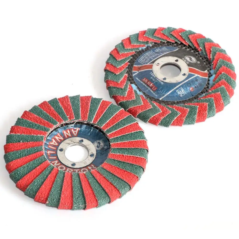 2pcs red green 2 шт " 100 мм лоскут диск наждачная бумага абразивные шлифовальные диски для угловой шлифовальной машины полировка металла и дерева, нержавеющей стали и пластика - Цвет: 2pcs red green