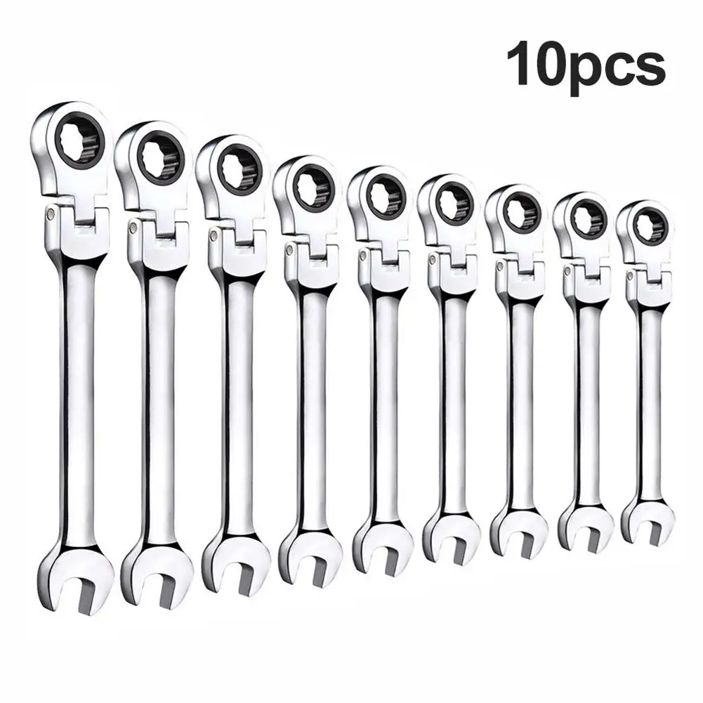 10 шт. хрома ванадиевой стали сливы гаечные ключи с задерживающими храповиками