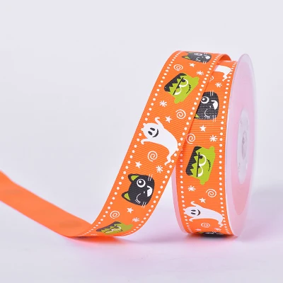 1 дюйм 25 мм Бесплатная доставка Хэллоуин призрак и кошка печатных grosgrain ленты для