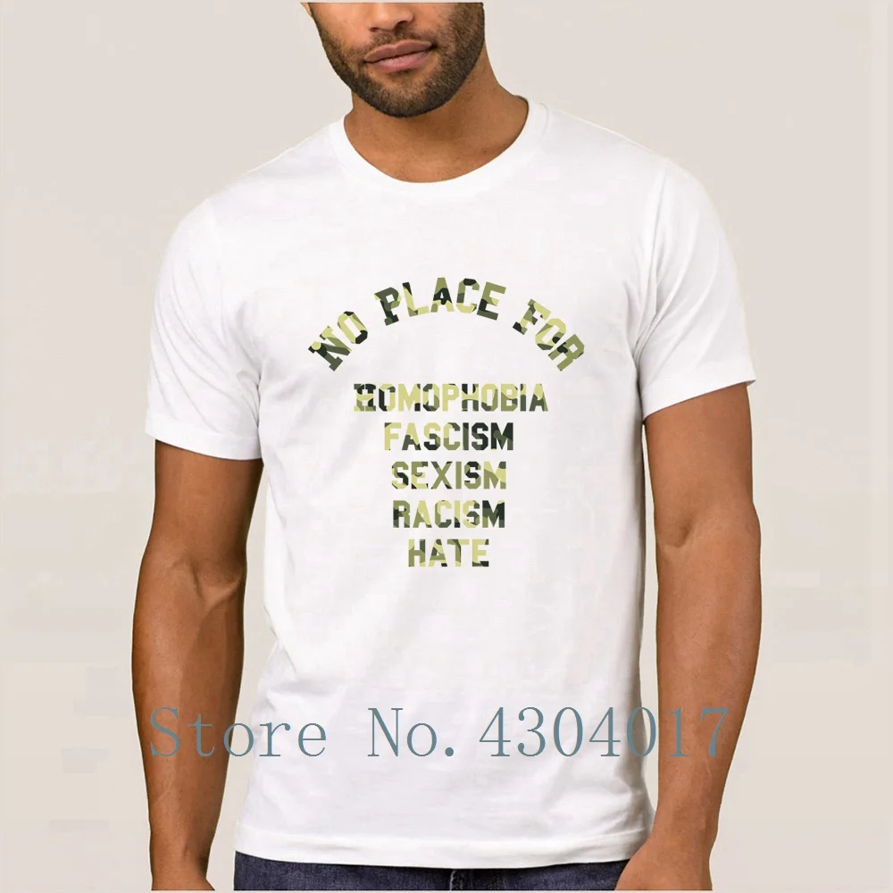 Камуфляжная футболка без места для гомофобии фашизм расизм Мужская с круглым