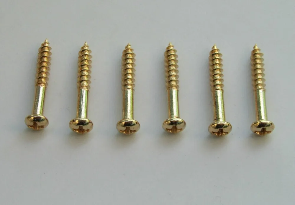 Золотой набор из 6 винтов для установки моста ST Tremolo гитара стиля|bridge mounting screws|guitar