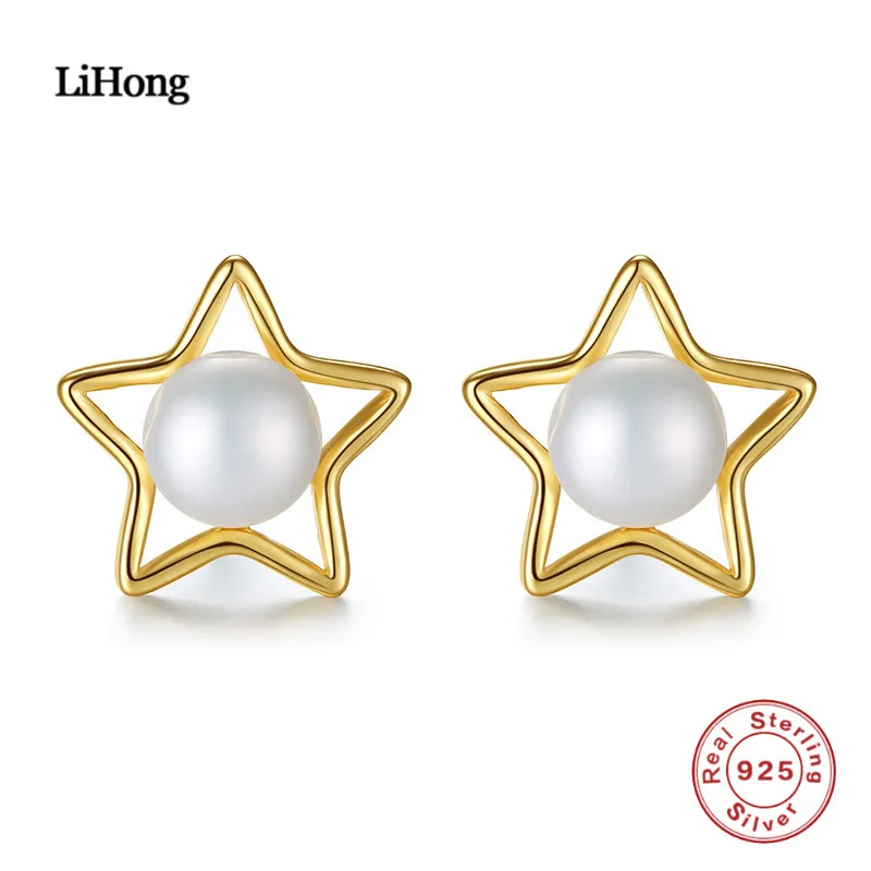 Женские серьги гвоздики из серебра 100% пробы|stud earrings|jewelry earringsjewelry pearl earrings |