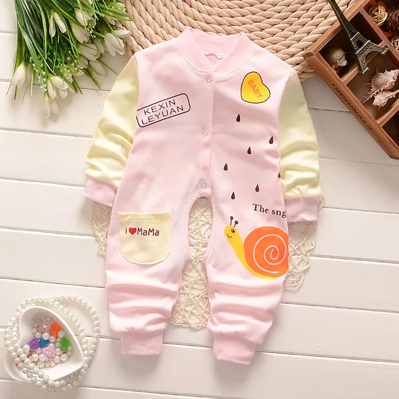 BibiCola Spring Newborn Baby Costumes Jumpsuit Toldder Children Pajamas Long Sleeved Romper Wear clothes suit | Детская одежда и
