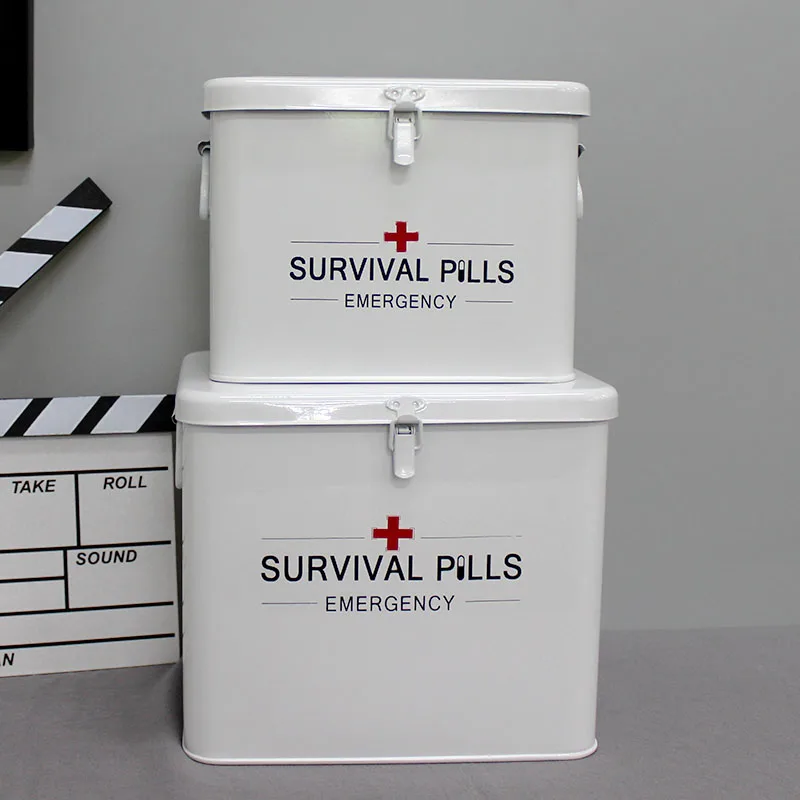 

OSKYER Household Medical Box Metal Emergency Survival Storage Box Medicine Cabinet Multi-layered Medical Kit Emergency Kits
