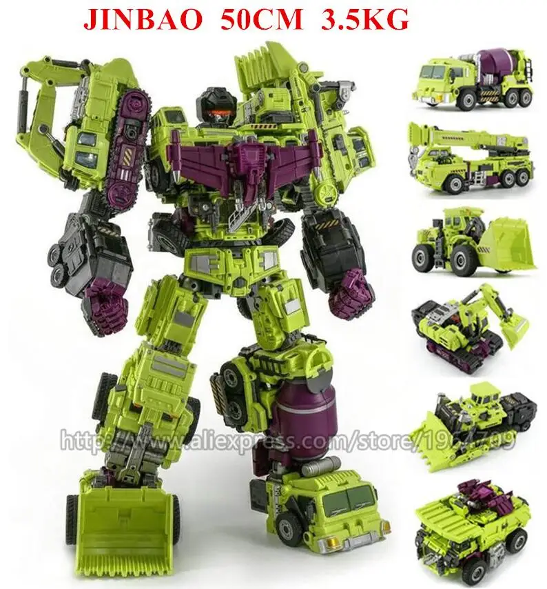 JINBAO Green 6 IN 1 JINBAO NBK 6 в 1 большой Опустошитель Predaking Трансформационные игрушки мальчик робот автомобиль ко G1Trucks модель аниме фигурка игрушка для детей и взрослых - Цвет: JINBAO Green 6 IN 1