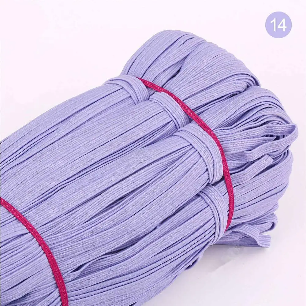 14 Light Purple 5Y 6 мм эластичная лента цветная мягкая латексная пряжа эластичная лента s резинка DIY для беременных детей Швейные сумки с аппликацией аксессуары - Цвет: 14 Light Purple 5Y