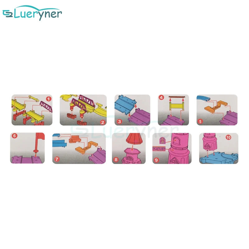 Горячие Продажи 3D Castle kids toys праздничные подарки двухслойный Спираль трек Горки