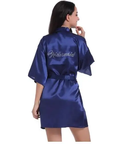 RB89 Свадебные халаты со стразами и буквенным принтом для подружек невесты