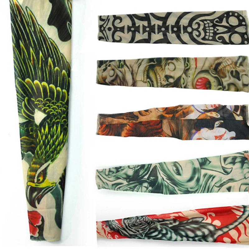 OPHIR 6Pcs Arm Tattoo Sleeves Assorted Mix Nylon Stretchy Fake Body Stockings_TA029 | Красота и здоровье