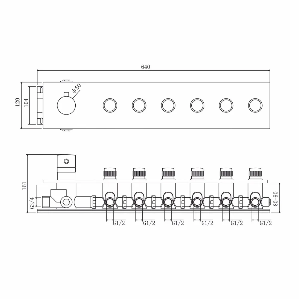 560*120 ММ Ванная Комната Смеситель Для Душа Клапан Кран Душ Контроллер Площади