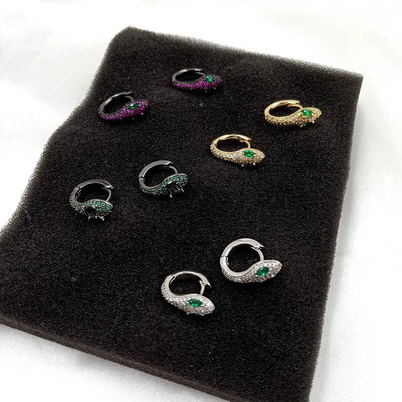 Роскошные блестящие циркониевые серьги в форме змеи AAA MonacoEarrings, высокое качество, уникальные серебряные золотые круглые серьги для женщин, индийские ювелирные изделия
