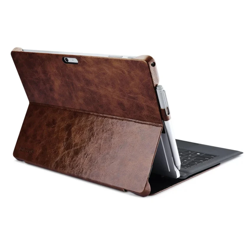 Icarer деловой Роскошный кожаный чехол для Surface Pro 8 7 Винтажный из натуральной кожи с