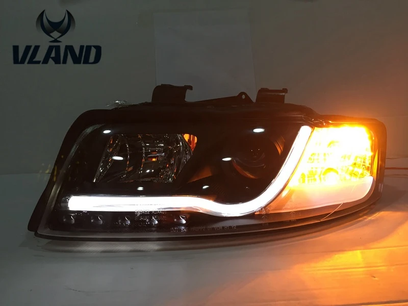 Vland factory для Audi A4 фары 2001 2004 светодиодные DRL линзы с двойным лучом H7 Ксеноновые