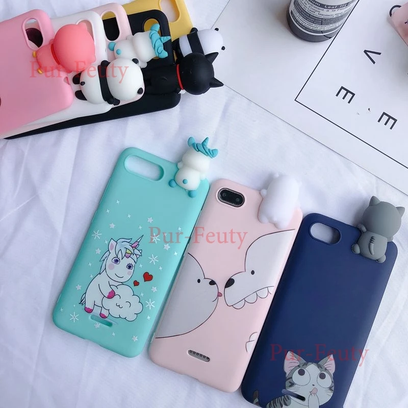 Чехлы для etui Xiaomi Redmi 6 A Redmi6 3D Kawaii Медведь Единорог силиконовые чехлы 6A A6 Redmi6A M1804C3CH 5