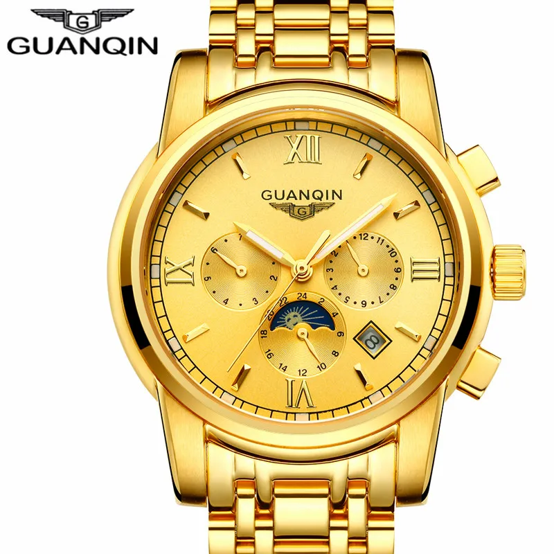 Relogio Masculino GUANQIN 2017 Brand Tourbillon Automatic Watch Luxury Men Business Stainless Steel Mechanical Wristwatch A | Наручные