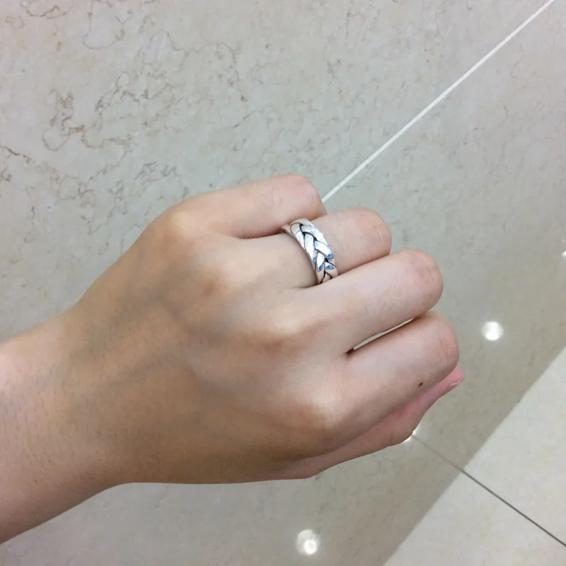 Кольцо FNJ из стерлингового серебра 925 пробы в виде веревки кольца тайского S925 для