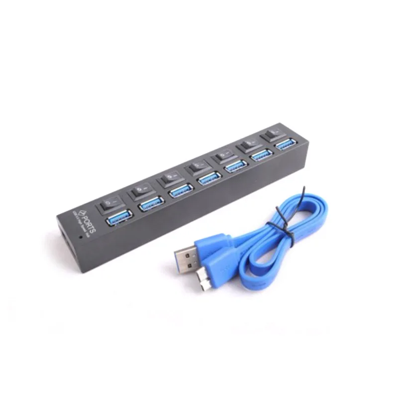 Новый USB 3 0 Супер Скоростной 5 Гбит/с 7 портов разветвитель с переключатель