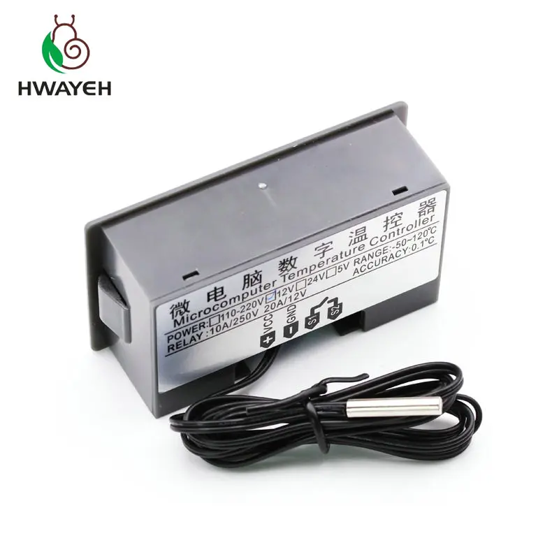 W3230 AC110V 220V DC12V Цифровой Контроллер Температуры красный и синий Дисплей 20а 55 120