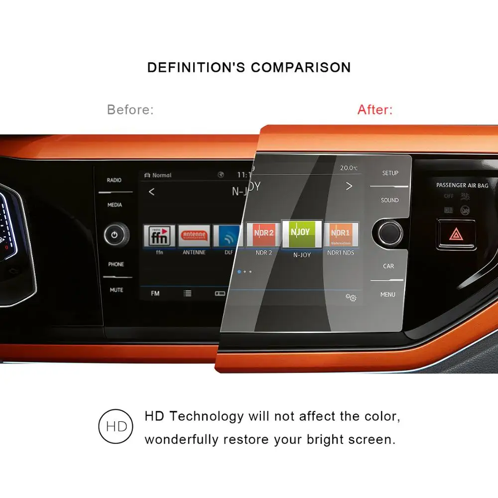ruiya car navigation screen protector for polopolo 6 discover media 8 inch 2018 2019 touch center display auto interior free global shipping