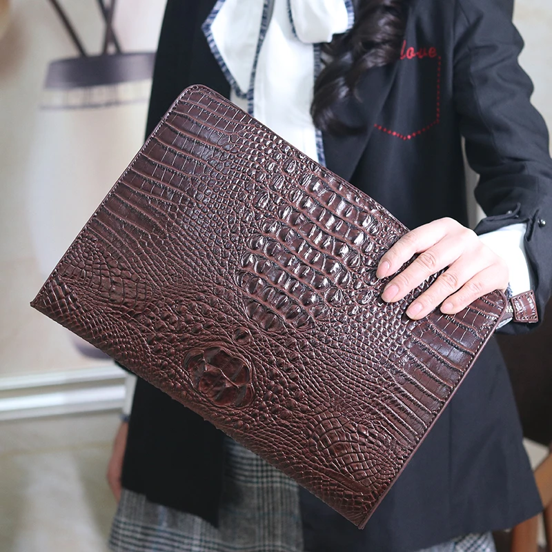 

aliwood Simple Alligator Crocodile Leather Women Clutch Ipad bag Envelope Day Clutches Female Handbag Mujer Embrayage Sac Bolsas