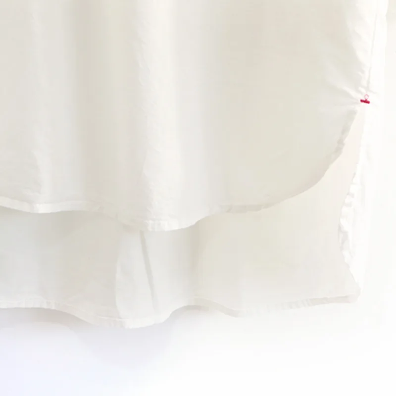 2017 Spring and Summer Fresh Women's Vintage Stand Collar Pullover Embroidery Branches Medium-long White Long-sleeve Shirt |